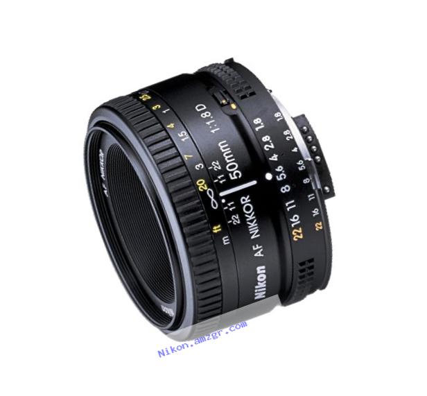 Nikon AF FX NIKKOR 50mm f/1.8D prime lens with manual aperture control